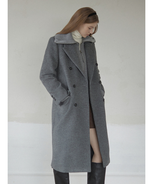 NONLOCAL(ノンローカル)の「Wool Blend Double Coat - Charcoal(チェスターコート・レディース・その他・S)」の2枚目の写真