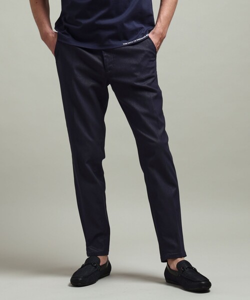 HIDEAWAYS NICOLE(ハイダウェイニコル)の「【HIDEAWAYS BLACK】ガムストレッチブライトシャンブレー イージースラックス(その他パンツ・メンズ・ブラック/ネイビー・XL/M/L/S)」の2枚目の写真