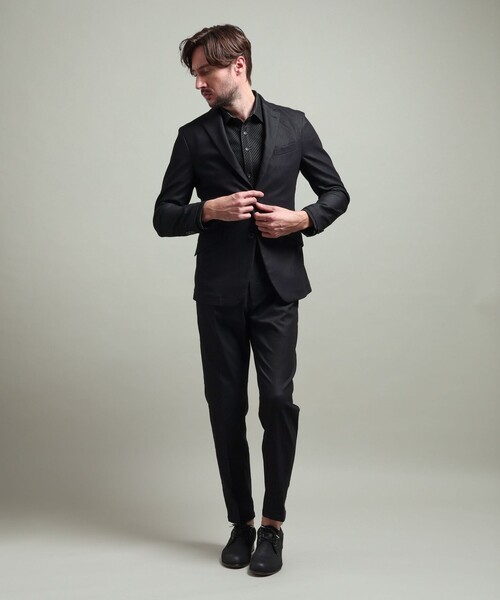 HIDEAWAYS NICOLE(ハイダウェイニコル)の「【HIDEAWAYS BLACK】ガムストレッチブライトシャンブレー イージースラックス(その他パンツ・メンズ・ブラック/ネイビー・XL/M/L/S)」の3枚目の写真