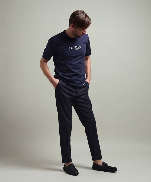 HIDEAWAYS NICOLE(ハイダウェイニコル)の「【HIDEAWAYS BLACK】ガムストレッチブライトシャンブレー イージースラックス(その他パンツ・メンズ・ブラック/ネイビー・XL/M/L/S)」の6枚目の写真