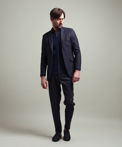 HIDEAWAYS NICOLE(ハイダウェイニコル)の「【HIDEAWAYS BLACK】ガムストレッチブライトシャンブレー イージースラックス(その他パンツ・メンズ・ブラック/ネイビー・XL/M/L/S)」の7枚目の写真