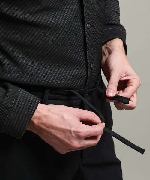 HIDEAWAYS NICOLE(ハイダウェイニコル)の「【HIDEAWAYS BLACK】ガムストレッチブライトシャンブレー イージースラックス(その他パンツ・メンズ・ブラック/ネイビー・XL/M/L/S)」の12枚目の写真