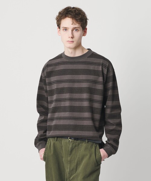 BEAUTY&YOUTH UNITED ARROWS（ビューティーアンドユースユナイテッドアローズ）の「12oz ヘビーウェイト ボーダー クルーネック カットソー（Tシャツ/カットソー・メンズ・ダークグレー/ライトブルー/ホワイト・XL/M/XXL/L/S）」の7枚目の写真