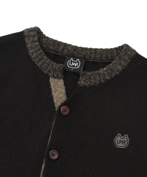 LMR（エルエムアール）の「配色ポイントラウンドカーディガンBLACK（ニット/セーター・レディース・ブラック・FREE）」の4枚目の写真