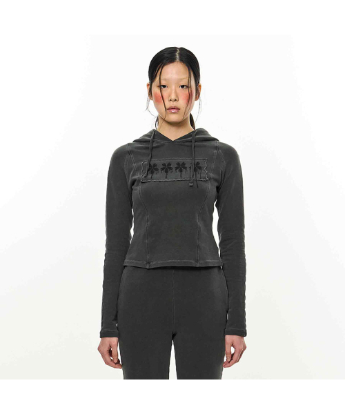 Patch Slim Hoodie _ Dark Grey