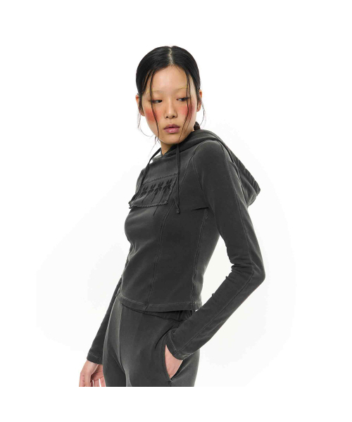 KIMZISU(キムジス)の「Patch Slim Hoodie _ Dark Grey(パーカー・レディース・その他・M/S)」の5枚目の写真