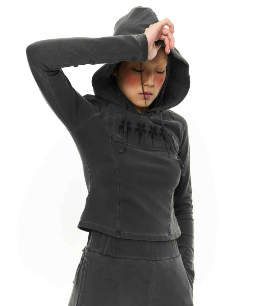 KIMZISU(キムジス)の「Patch Slim Hoodie _ Dark Grey(パーカー・レディース・その他・M/S)」の7枚目の写真