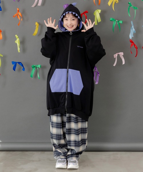 ScoLar Parity（スカラーパリティ）の「353144：ちびドラゴンなりきり変身パーカー（パーカー・レディース・パープル/ブラック・M）」の7枚目の写真