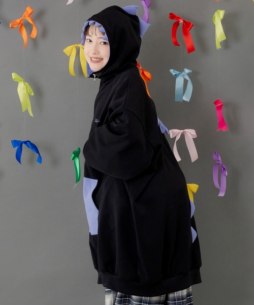 ScoLar Parity（スカラーパリティ）の「353144：ちびドラゴンなりきり変身パーカー（パーカー・レディース・パープル/ブラック・M）」の9枚目の写真