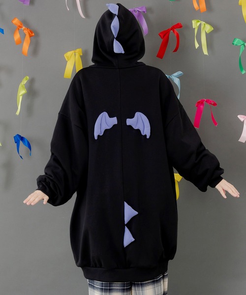 ScoLar Parity（スカラーパリティ）の「353144：ちびドラゴンなりきり変身パーカー（パーカー・レディース・パープル/ブラック・M）」の10枚目の写真