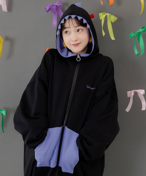 ScoLar Parity（スカラーパリティ）の「353144：ちびドラゴンなりきり変身パーカー（パーカー・レディース・パープル/ブラック・M）」の6枚目の写真