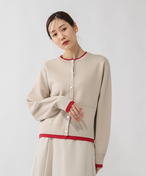 GLOBAL WORK（グローバルワーク）の「スウェットライククルーカーディガン/632604（カーディガン/ボレロ・レディース・レッド/ライトグレー/ネイビー/ベージュ/ダークブラウン/ブラウン/グレイッシュベージュ・LARGE/MEDIUM）」の5枚目の写真