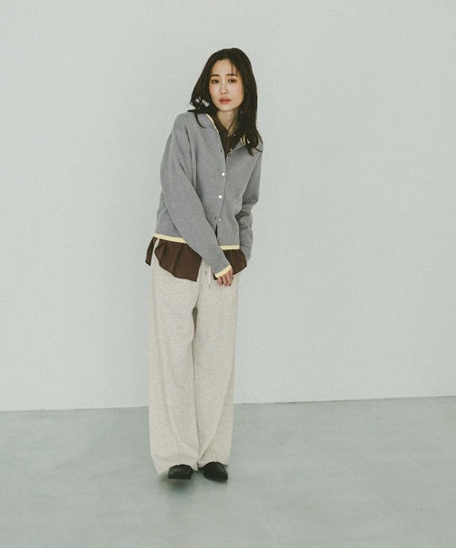 GLOBAL WORK（グローバルワーク）の「スウェットライククルーカーディガン/632604（カーディガン/ボレロ・レディース・レッド/ライトグレー/ネイビー/ベージュ/ダークブラウン/ブラウン/グレイッシュベージュ・LARGE/MEDIUM）」の13枚目の写真