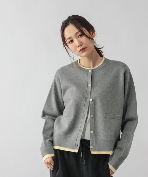 GLOBAL WORK（グローバルワーク）の「スウェットライククルーカーディガン/632604（カーディガン/ボレロ・レディース・レッド/ライトグレー/ネイビー/ベージュ/ダークブラウン/ブラウン/グレイッシュベージュ・LARGE/MEDIUM）」の22枚目の写真