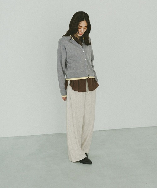 GLOBAL WORK（グローバルワーク）の「スウェットライククルーカーディガン/632604（カーディガン/ボレロ・レディース・レッド/ライトグレー/ネイビー/ベージュ/ダークブラウン/ブラウン/グレイッシュベージュ・LARGE/MEDIUM）」の14枚目の写真