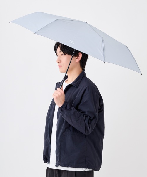 MIZUNO（ミズノ　）の「折りたたみ傘 雨傘 耐風 軽量 ワンポイント ロゴ（折りたたみ傘・メンズ・ブラック/ダークブルー/ライトグレー・FREE）」の7枚目の写真