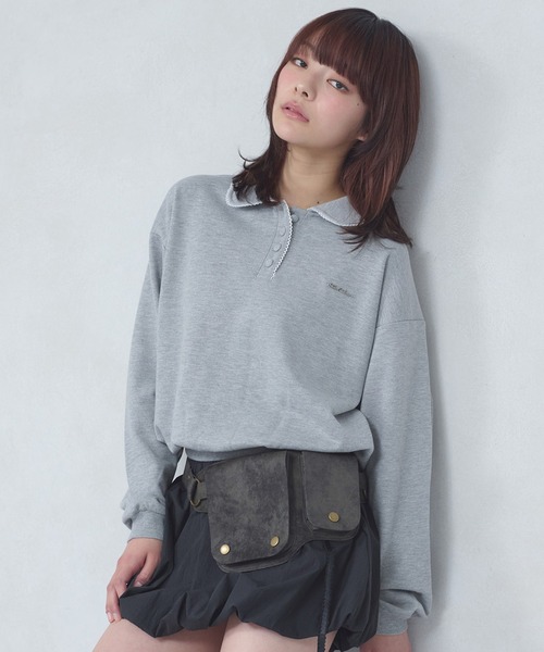 FCMM(エフシーエムエム)の「【日本限定】SWEAT POLO SHIRT / スウェットポロシャツ(スウェット・レディース・ネイビー/アイボリー/グレー・MEDIUM/SMALL)」の2枚目の写真