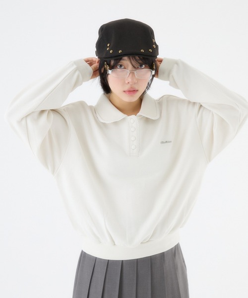 FCMM(エフシーエムエム)の「【日本限定】SWEAT POLO SHIRT / スウェットポロシャツ(スウェット・レディース・ネイビー/アイボリー/グレー・MEDIUM/SMALL)」の1枚目の写真