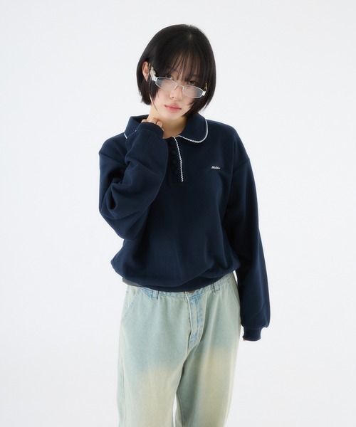 FCMM(エフシーエムエム)の「【日本限定】SWEAT POLO SHIRT / スウェットポロシャツ(スウェット・レディース・ネイビー/アイボリー/グレー・MEDIUM/SMALL)」の19枚目の写真