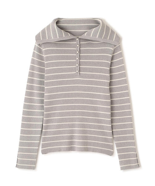 a/mie(アミー)の「<a>ビックカラーリブニット / 1216179201(ニット/セーター・レディース・ホワイト×ブラック/ブルー/グレー系その他・MEDIUM/SMALL)」の4枚目の写真