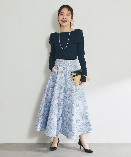 La boutique BonBon（ラブティックボンボン）の「【最強愛されニット】クールタッチUVオフショルニット（ニット/セーター・レディース・サックスブルー/ネイビー/ホワイト/ピンク・FREE）」の20枚目の写真