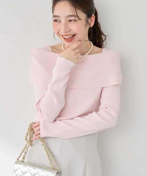 La boutique BonBon(ラブティックボンボン)の「【シリーズ累計お気に入り数1.5万突破!接触冷感・UVカット】クールタッチUVオフショルニット(ニット/セーター・レディース・サックスブルー/ネイビー/ホワイト/ピンク・FREE)」の18枚目の写真