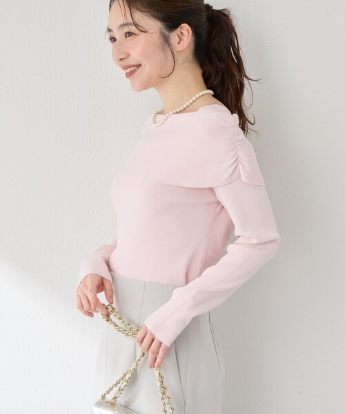 La boutique BonBon(ラブティックボンボン)の「【シリーズ累計お気に入り数1.5万突破!接触冷感・UVカット】クールタッチUVオフショルニット(ニット/セーター・レディース・サックスブルー/ネイビー/ホワイト/ピンク・FREE)」の19枚目の写真