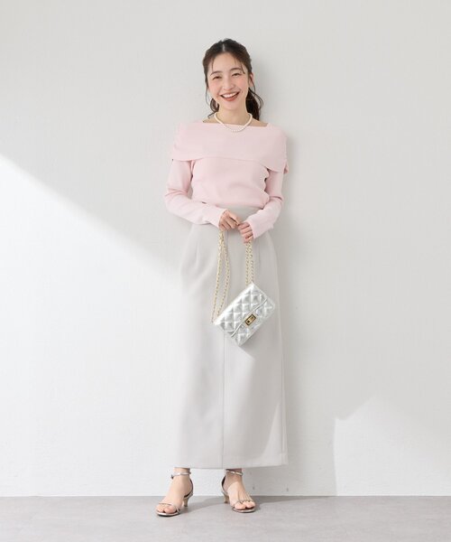La boutique BonBon(ラブティックボンボン)の「【シリーズ累計お気に入り数1.5万突破!接触冷感・UVカット】クールタッチUVオフショルニット(ニット/セーター・レディース・サックスブルー/ネイビー/ホワイト/ピンク・FREE)」の21枚目の写真