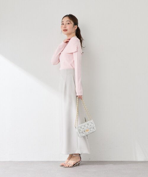 La boutique BonBon(ラブティックボンボン)の「【シリーズ累計お気に入り数1.5万突破!接触冷感・UVカット】クールタッチUVオフショルニット(ニット/セーター・レディース・サックスブルー/ネイビー/ホワイト/ピンク・FREE)」の22枚目の写真
