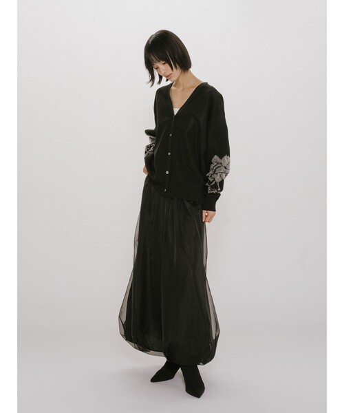 MIDIUMISOLID（ミディウミソリッド）の「MIDIUMISOLID for Ladies シアーロングバルーンスカート（スカート・レディース・ブラック/チャコールグレー/ピンク・FREE）」の9枚目の写真