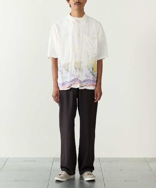 REMI RELIEF（レミレリーフ）の「REMI RELIEF/レミレリーフ レーヨンアロハシャツ(ヨット総柄) 2026年春夏（シャツ/ブラウス・メンズ・オフホワイト・M/L）」の5枚目の写真