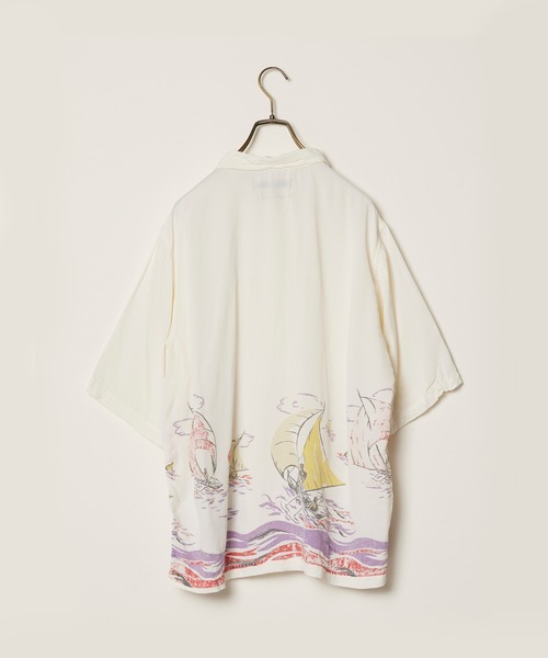 REMI RELIEF（レミレリーフ）の「REMI RELIEF/レミレリーフ レーヨンアロハシャツ(ヨット総柄) 2026年春夏（シャツ/ブラウス・メンズ・オフホワイト・M/L）」の2枚目の写真