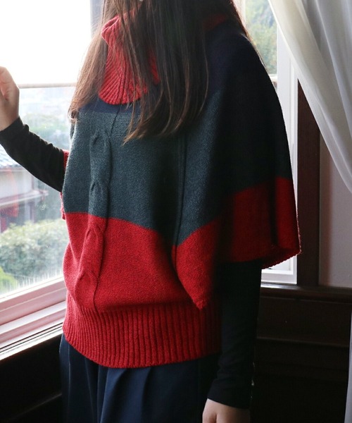 sanpo kuschel(サンポクシェル)の「個性を添えてくれるニットトップス(ニット/セーター・レディース・レッド・FREE)」の4枚目の写真
