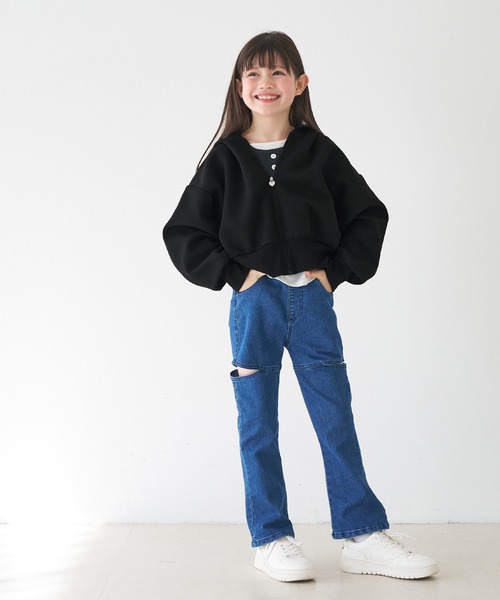 coca（coca）（コカ）の「キッズ　ソフトスウェットジップアップパーカー（パーカー・キッズ・ラベンダー/ブラック・120/130/140/150）」の14枚目の写真