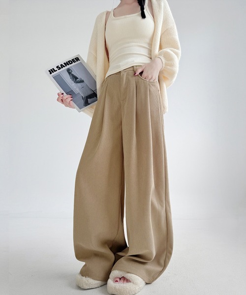 Miniministore（ミニミニストア）の「コーデュロイパンツレディースワイドパンツ（その他パンツ・レディース・ダークブラウン/ブラウン/アイボリー/ブラック/ベージュ・FREE）」の5枚目の写真