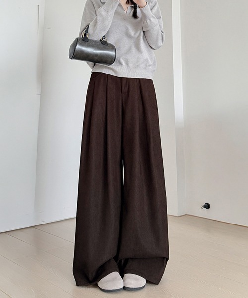 Miniministore（ミニミニストア）の「コーデュロイパンツレディースワイドパンツ（その他パンツ・レディース・ダークブラウン/ブラウン/アイボリー/ブラック/ベージュ・FREE）」の7枚目の写真