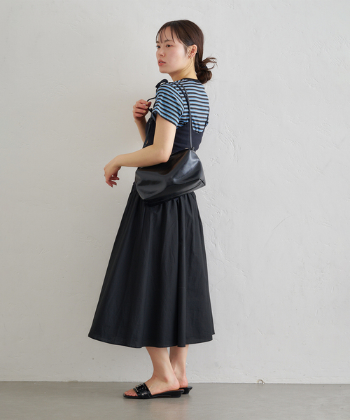 U by SPICK&SPAN(ユーバイスピックアンドスパン)の「カットドッキングギャザースカート(スカート・レディース・ブラック/ホワイト・FREE)」の11枚目の写真