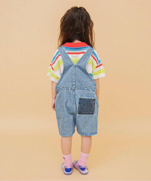 BREEZE(ブリーズ)の「Im Jelly 加工ショートサロペット(サロペット/オーバーオール・キッズ・ピンク/インディゴブルー・90/110/130)」の4枚目の写真