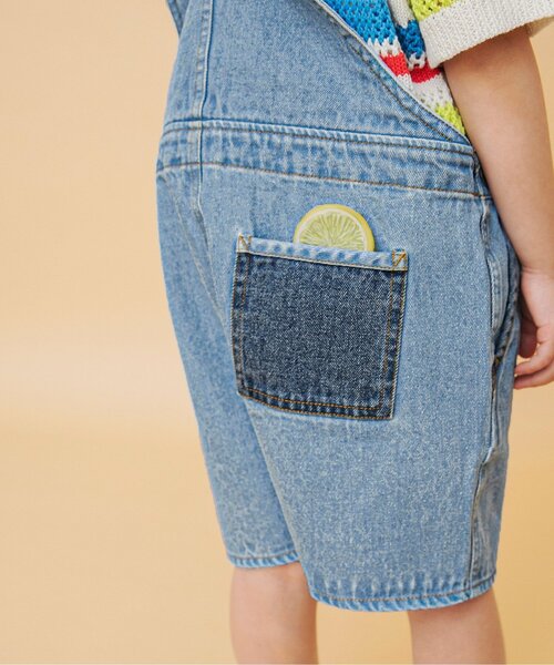 BREEZE(ブリーズ)の「Im Jelly 加工ショートサロペット(サロペット/オーバーオール・キッズ・ピンク/インディゴブルー・90/110/130)」の6枚目の写真