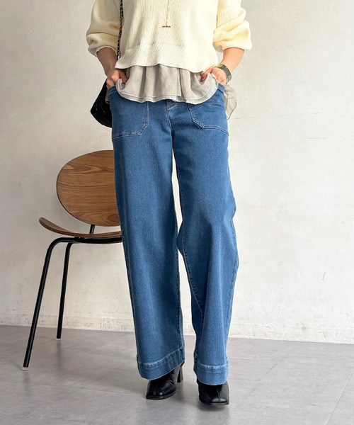 un dix cors(アンディコール)の「ストレートデニム(その他パンツ・レディース・ブルー/インディゴブルー・FREE)」の20枚目の写真