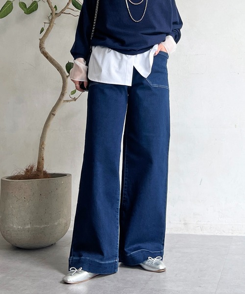 un dix cors(アンディコール)の「ストレートデニム(その他パンツ・レディース・ブルー/インディゴブルー・FREE)」の11枚目の写真