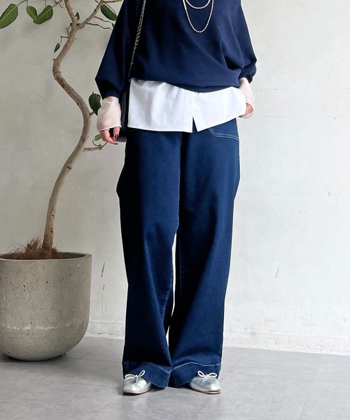 un dix cors(アンディコール)の「ストレートデニム(その他パンツ・レディース・ブルー/インディゴブルー・FREE)」の6枚目の写真