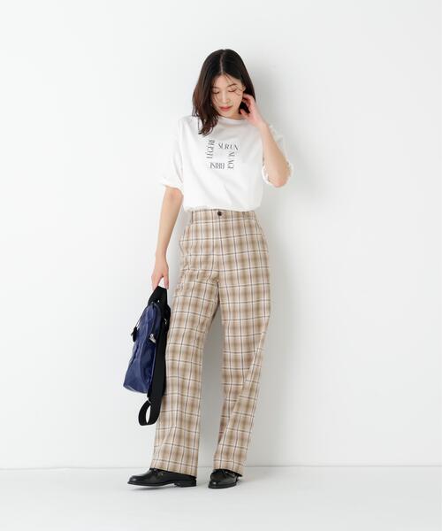 human woman(ヒューマンウーマン)の「◆先染めチェックストレートパンツ(その他パンツ・レディース・ベージュ系その他3/ダークインディゴブルー・SMALL/MEDIUM)」の11枚目の写真