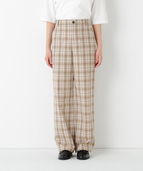 human woman(ヒューマンウーマン)の「◆先染めチェックストレートパンツ(その他パンツ・レディース・ベージュ系その他3/ダークインディゴブルー・SMALL/MEDIUM)」の13枚目の写真
