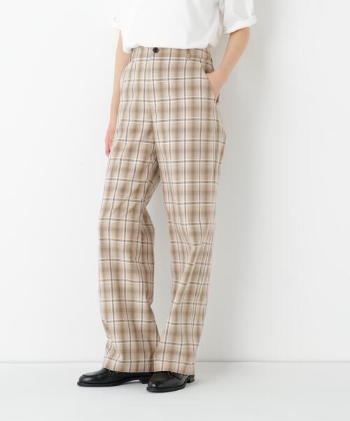 human woman(ヒューマンウーマン)の「◆先染めチェックストレートパンツ(その他パンツ・レディース・ベージュ系その他3/ダークインディゴブルー・SMALL/MEDIUM)」の7枚目の写真