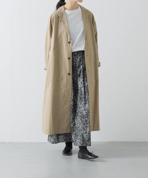 かぐれ（カグレ）の「テーラードカラーショップコート（その他アウター・レディース・ベージュ/チャコールグレー・FREE）」の2枚目の写真