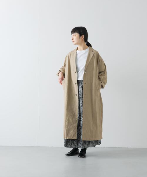 かぐれ（カグレ）の「テーラードカラーショップコート（その他アウター・レディース・ベージュ/チャコールグレー・FREE）」の5枚目の写真