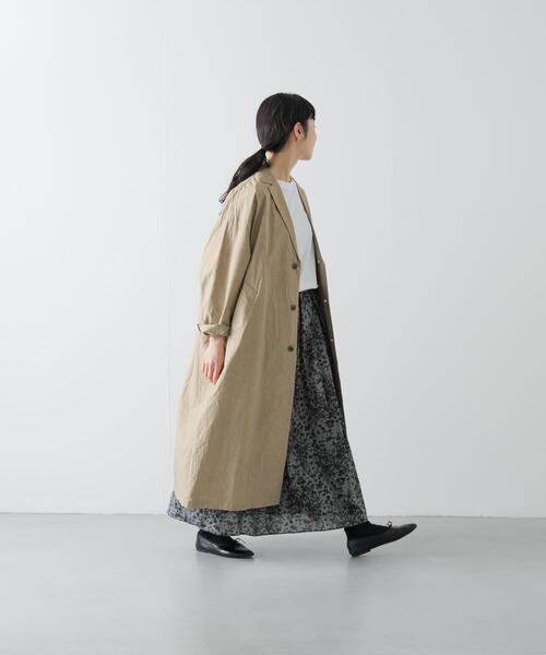 かぐれ（カグレ）の「テーラードカラーショップコート（その他アウター・レディース・ベージュ/チャコールグレー・FREE）」の6枚目の写真
