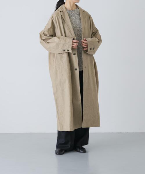 かぐれ（カグレ）の「テーラードカラーショップコート（その他アウター・レディース・ベージュ/チャコールグレー・FREE）」の7枚目の写真