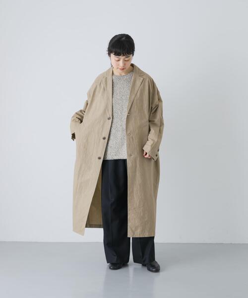 かぐれ（カグレ）の「テーラードカラーショップコート（その他アウター・レディース・ベージュ/チャコールグレー・FREE）」の9枚目の写真